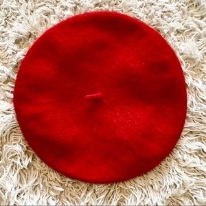 Red wool beret